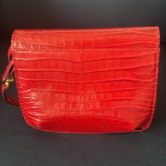 Salvatore Ferragamo Red-Croc Leather Crossbody Bag - Picture 5 of 8
